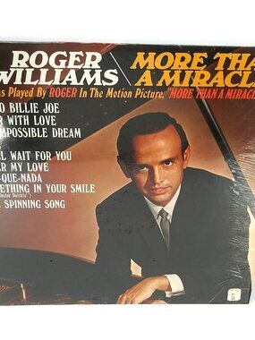 Vintage 1968 Roger Williams More than a Miracle  12" Vinyl Record Album LP 33rpm